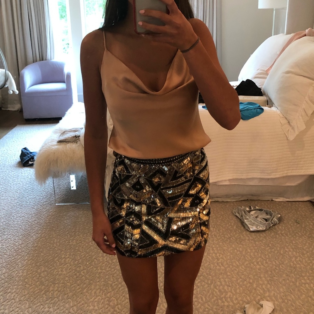 metallic sequin skirt from revolve